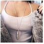 Yalice Boho Feather Pendant Necklace Chain Long Leaf Necklaces Jewelry for Women and Girls