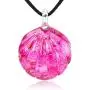 SUVANI Hand Blown & Hand Painted Glass Fuchsia Pink Seashell Necklace or Dangle Earrings