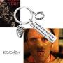 KEYCHIN American TV Show Inspired Gift Hannibal Lecter Lovers Gift I Eat This Liver with Some Fava Beans Keychain Halloween Jewellery Horror Movie Peripheral Gift