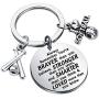 BAUNA Softball Keychain Softball Gift Always Remember You are Braver Than You Believe Keychain with Inspirational Quote for Softball Player Team Coaches