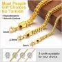 ChainsHouse Men Women Chain 3MM/4.5MM/6MM Flat Franco Curb Link Chain, Stainless Steel/Black Gun Plated/18K Gold Plated Chain Necklace, Send Gift Box