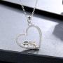 oGoodsunj Mother Daughter Jewelry - 925 Sterling Silver Necklace Lucky Elephant Love in Heart Pendant Ring Bracelet for Women Girls