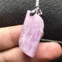 DUOVEKT Kunzite Pendant,Natural Purple Kunzite Stone Jewelry for Women Man Silver Crystal Cat Eye 36x15x7mm Beads Gemstone AAAAA