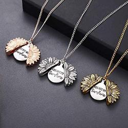 HkFcle Pendant Necklace, Alloy Sunflower Necklace, eco-Friendly Pendant Necklace, Couple Jewelry/Gift (Color : 3 Colors)