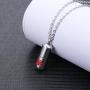VALYRIA Stainless Steel Cylinder Memorial Jewelry Capsule Medicine Pill Pendant Necklace