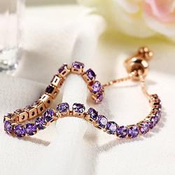 Mad ink Gold Silver Plated Cubic Zirconia Adjustable Classic Tennis Bracelet for Women Girls