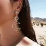 D.Rosse Women Fashion Boho Asymmetrical Hollow Star Sun Moon Drop Dangle Earring Jewelry