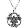 AeraVida Intricately Stylized Trinity Knot or Triquetra .925 Sterling Silver Pendant Necklace