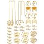Besteel 12 Pairs Wave Cuff Chain Earrings Helix Cartilage Clip On Wrap Earrings Stainless Steel Non Piercing Earrings Set