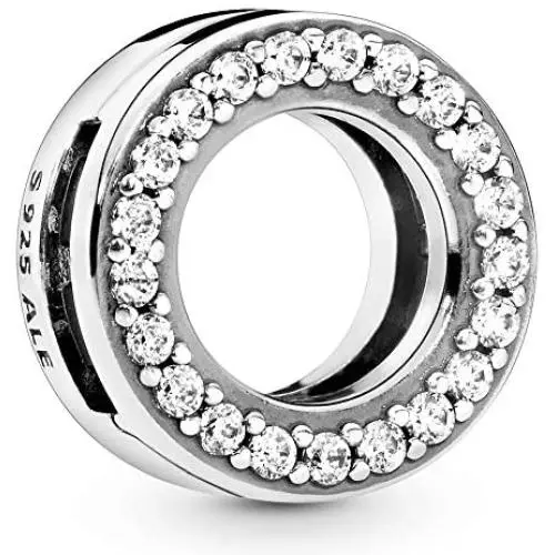 Pandora Jewelry Clip Cubic Zirconia Charm in Sterling Silver Pandora Jewelry Clip Cubic Zirconia Charm in Sterling Silver