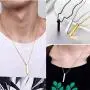U7 Same Day Shipping Personalized Message Text Engrave Name Pendant Men Women Stainless Steel/18K Gold/Black Gun Plated His & Her Heart Bar/Disc Layering/Triple Vertical/4 Sided Cuboid Bar Necklace