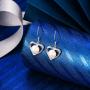 EleQueen 925 Sterling Silver CZ AAA Button Cream Freshwater Cultured Pearl Love Heart Bridal Jewelry Hook Earrings (8mm)