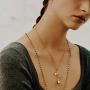 Fettero Rose Necklace for Women Gold Flower Pendant Dainty Chain 14K Gold Plated Minimalist Simple Vintage Jewelry Gift
