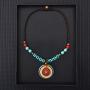 MAYTRY Original Hand-Woven Turquoise Coconut Shell Necklace, Bohemian Style Necklace