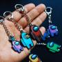 COMTRUDE Among Us Keychain, Premium Stainless Steel Amongus Game Keychain for Strategy Casual Game Lovers