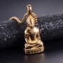 Xusamss Plated 18K Gold Titanium Steel Buddha Religious Pendant Necklace,22inches Link Chain