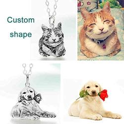 925 Sterling Silver DIY Personalized Pet Cat Dog Tag Necklace Text Engravable Name Picture 16 Shapes Customized from Photo for Women Men Kids