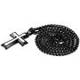 MOWOM Stainless Steel Pendant Necklace Cross 23 Inch Chain