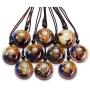 MANIFO Ammonite Fossil Pendant Necklace 7 Chakra Healing Crystal Stone Spiral Necklace for Men Women