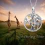 Waysles Giraffe Necklace S925 Sterling Silver Tree of Life Necklace with Love Heart/Giraffe Animal Head Necklace Cute Animal Giraffe Jewelry Gifts for Women Mom