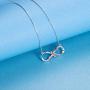 BlingGem Necklaces for Women 925 Sterling Silver Dainty Infinity Rose Necklace Rose Gold Plated Flower Pendant Lover Birthday Anniversary Mothers Gift for Women