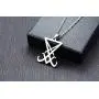 Mens Necklace Stainless Steel Sigil of Lucifer Seal of Satan Baphomet Pendant with Chain 22 Inch Mens Necklace Stainless Steel Sigil of Lucifer Seal of Satan Baphomet Pendant with Chain 22 Inch