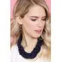 RIAH FASHION Braided Chunky Cluster Bead Bubble Statement Necklace - Multi Strand Twisted Colorful Twisted Ball Hammock Bib Collar Acrylic, Sparkly Crystal