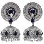 Aheli Antique Boho Oxidized Faux Blue Stone Studded Dangle Jhumki Jhumka Earrings Indian Wedding Bohemian Jewelry for Women Aheli Antique Boho Oxidized Faux Blue Stone Studded Dangle Jhumki Jhumka Earrings Indian Wedding Bohemian Jewelry for Women