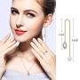 9 Pairs Tassel Threader Drop Earring Set Gold Long Chain Ear Link Earrings Cute Butterfly Star Heart Pearl Dangle Earring Crystal Rhinestone Bridal Wedding Jewelry Gifts for Women Girls