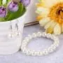 Finrezio Faux Pearl Crystal Necklace Earring Bracelet Set for Women Wedding Bridal Jewelry Finrezio Faux Pearl Crystal Necklace Earring Bracelet Set for Women Wedding Bridal Jewelry