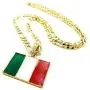 GWOOD Italy Flag Small Pendant Necklace with Figaro Chain 24 Inches Long GWOOD Italy Flag Small Pendant Necklace with Figaro Chain 24 Inches Long