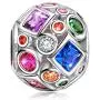 NINAQUEEN 925 Sterling Silver Pandöra Charms Summer Rainbow Birthstone Bead for Pandöra Bracelets Pendant Jewelry Anniversary Valentines Day Birthday Gifts for Women Wife Sisters Daughter