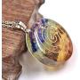 PSEEHEE Orgone Round Chakra Healing Crystals Pendant Necklace, 7 Chakra Stones Necklace for EMF Protection Spiritual Healing Jewelry Men Women (7 Chakra)