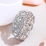 EVER FAITH Austrian Crystal Wedding Art Deco Elastic Stretch Bracelet Clear