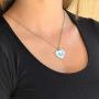 Name Necklace for Women and Girls. Silver Color Laser Engraved 1'' Heart Personalized Pendant. 20'' Adjustable Necklace. Perfect Present for Your Girlfriend. Best Gift idea for Your Daughter