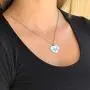 Name Necklace for Women and Girls. Silver Color Laser Engraved 1'' Heart Personalized Pendant. 20'' Adjustable Necklace. Perfect Present for Your Girlfriend. Best Gift idea for Your Daughter