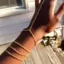 VITORIAS GIFT Women Hand Chain Attached Bangle Jewelry Slave Chain Link Finger Bracelet Jewelry VITORIAS GIFT Women Hand Chain Attached Bangle Jewelry Slave Chain Link Finger Bracelet Jewelry