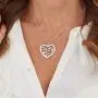 MyNameNecklace Personalized Custom Family Branch Tree Heart Necklace Made with Swarovski Crystals- Mother Day Jewelry Gift