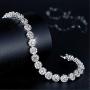 SHKA Gold Plated Tennis Bracelet with Sparkling White Cubic Zirconia Stone for Women Girls, Gifts for Graduation