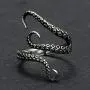 Silver Tone Steampunk Octopus Pirates of the Caribbean Necklace Earring Ring Jewelry Gift Set