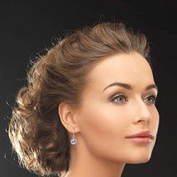 UPSERA Silver Tone 10mm Round Crystals from Swarovski Simulated Birthstone Dangle Earrings
