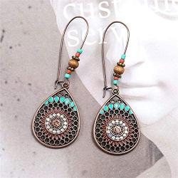 Minagoo Boho Dangle Earrings for Women Flower Bohemian Drop Jewelry