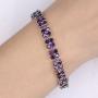 GULICX Fashion Tennis Bracelet Swarovski Elements Crystal Round Crystal Red Bracelet Gold Plated