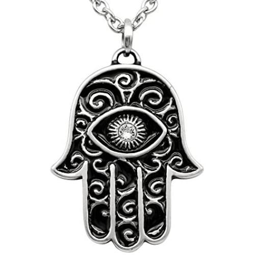Controse Crystal-Eyed Hamsa Necklace