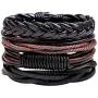 León Jewelry 4PCS Set Handmade Braided Leather Bracelet Unisex Women Men Cuff Bangle Adjustable Wristband Wrap León Jewelry 4PCS Set Handmade Braided Leather Bracelet Unisex Women Men Cuff Bangle Adjustable Wristband Wrap