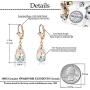 Swarovski Crystal Teardrop Leverback Dangle Earrings for Women Fashion 14K Gold Plated Hypoallergenic Jewelry