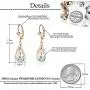 Swarovski Crystal Teardrop Leverback Dangle Earrings for Women Fashion 14K Gold Plated Hypoallergenic Jewelry