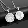 P. BLAKE Stainless Steel Catholic Sacred Heart of Jesus Necklace, 22-24 Inches