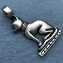 Egyptian Jewelry Pagan Wicca Bastet Bast Goddess Cat Kitty Pewter Mens Womens pendant necklace Amulet for men women unisex Charm w Silver ball chain