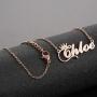 SKQIR Personalized Custom Name Crown Initial Necklace for Women Girls Any Name Bar Pendant Necklaces Jewelry Chain